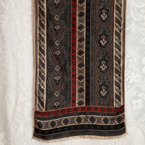 Vintage 100% Silk Scarf Oblong Floral Boho Multi Printed Echo Club 7 - Picture 4 of 9